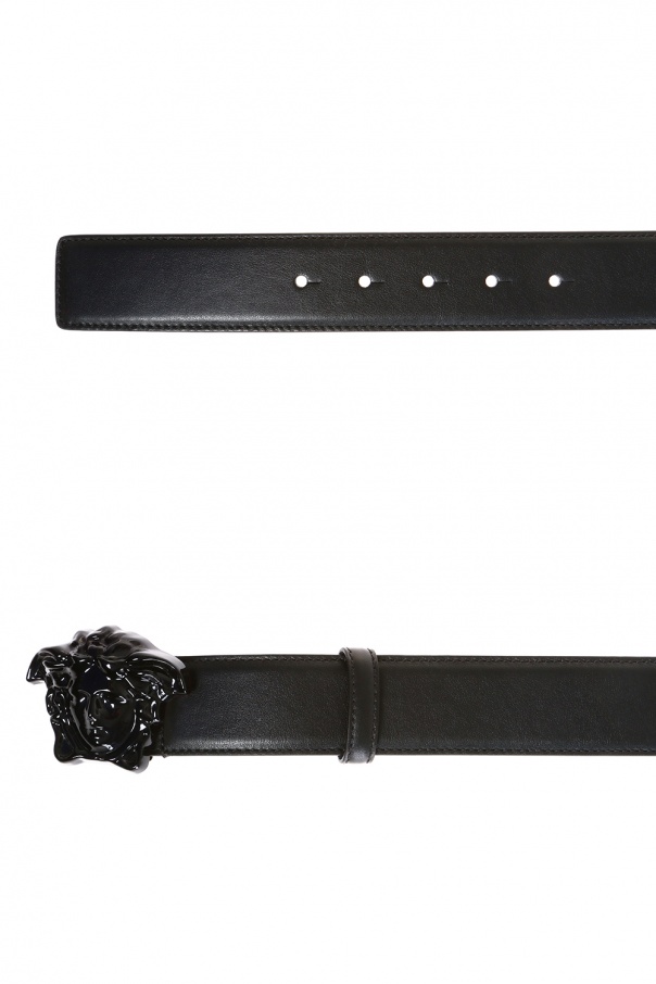 Store Versace leather belt black&silver